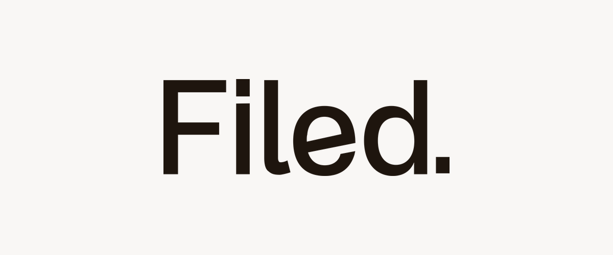 Filed logo wordmark in dark ink on a light background